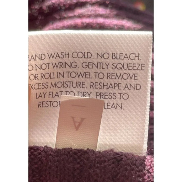 Eileen Fisher Purple Open Front Waterfall Merino Wool‎ Cardigan Sweater Size XS - Picture 7 of 7